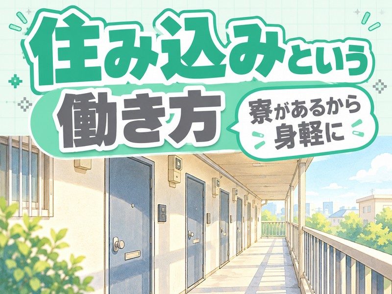 飲料工場の製造オペレーター(寮付き)(寮の廊下のイラストのイメージ)